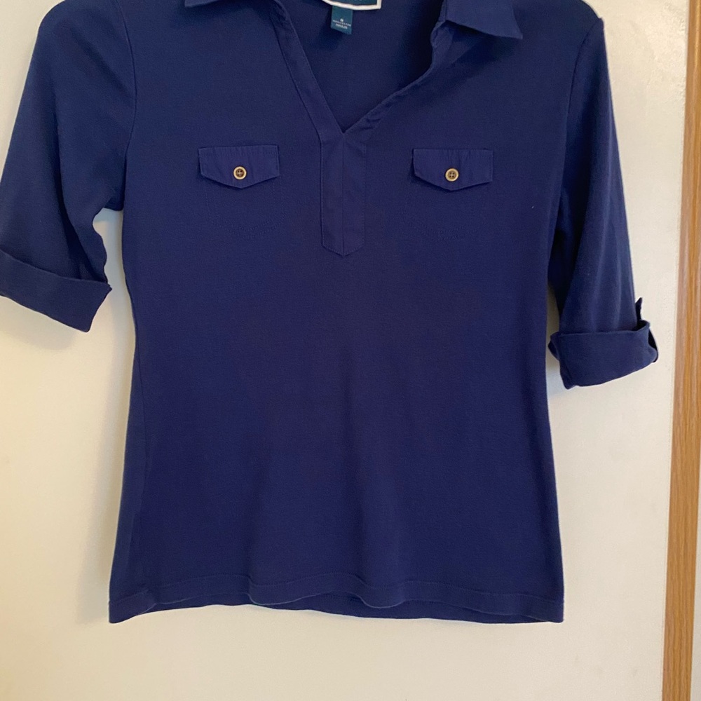 Karen Scott Navy Top Size Small in good used condition